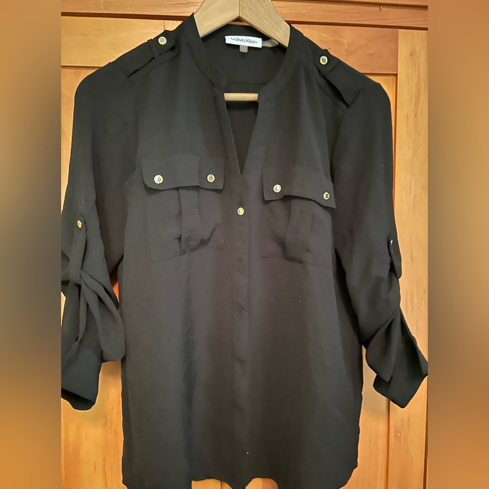 Calvin Klein black button down